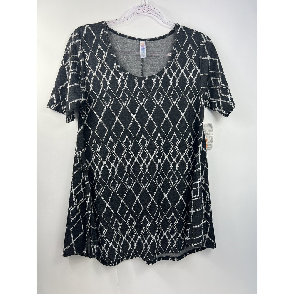 NWT Luluroe Perfect T Shirt Black And White Rayon Womens Sz XS